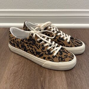 Madewell Sidewalk Low-Top Sneakers in Leopard Print Recycled Canvas